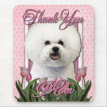 Merci - tulipes roses - Bichon Frise Tapis De Souris