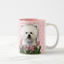Merci - tulipes roses - Bichon Frise Tasses À Café