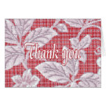 Merci vintage de papier peint de plaid rouge cartes de vœux