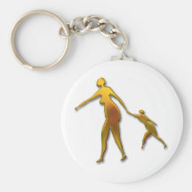 Mère et enfant-or porte-clefs