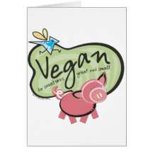 Message végétalien mignon carte de vœux