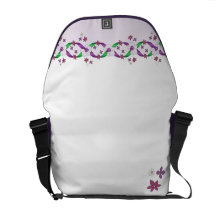 Messager violet de Rickshaw de rubans et de fleurs Besace