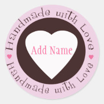 Met de hand gemaakt met de Sticker van de Liefde stickers