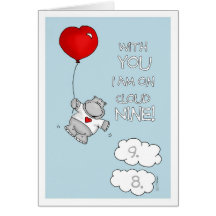 Met u ben ik op wolk negen - Dag Valentine Kaart