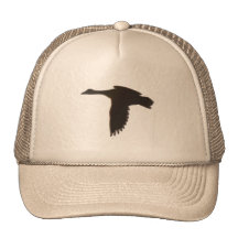 Métal noir - canard de Mallard en vol Casquettes