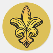 Middeleeuwse Fleur - Goud Ronde Stickers