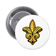 Middeleeuwse Fleur - Goud Speldbutton