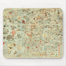 Middeleeuwse Kaart Mousepad Muis Matten