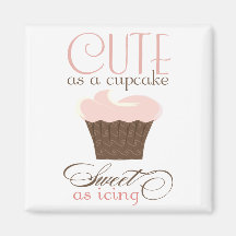 Mignon comme petit gâteau ! Rose et Brown Magnets