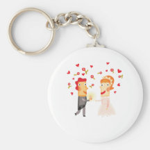 Mignon, conception "de couples de jour du mariage" porte-clés
