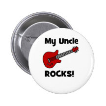 Mijn Oom Rocks! met gitaar Speld Button
