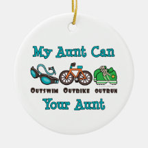 Mijn Tante kan Outswim Outbike Triathlon Ornam ove Kerstboom Ornamenten