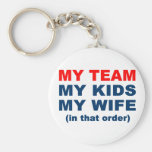 Mijn Team Mijn Kind Mijn Vrouw in die orde Sleutelhanger