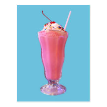 Milkshake de fraise carte postale