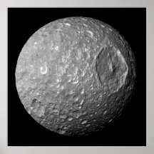 Mimas de Maan van Saturn van Ruimtevaartuig Cassin Plaat