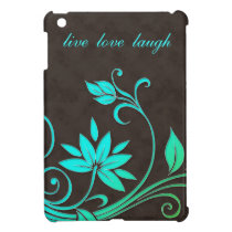 Mini cas d'iPad floral de vert bleu coques mini ipad