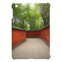 mini cas d'iPad - mur rouge en parc chinois antiqu