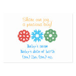 Mini faire-part de naissance de petits flocons de  modèle de carte de visite