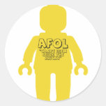 Minifig 'Carpe Diem grijpt de Bakstenen Ronde Stickers