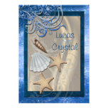 Miroiter le faire-part de mariage bleu de plage de
