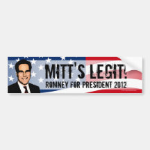 Mitt Legit! Het grappige Politieke Overdrukplaatje Bumpersticker