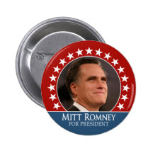Mitt Romney 2012 - pinback de photo avec des étoil Badge Avec Épingle