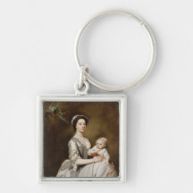 Mme Sharpe et enfant, 1731 (huile sur la toile) Porte-clef