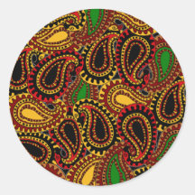 Mod. Bruin Paisley Ronde Sticker