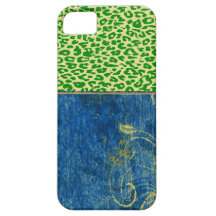 Mod de cru floral avec la peau verte d'empreinte d coque iPhone 5 Case-Mate
