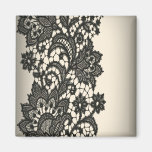 Mode beige de Paris de dentelle noire vintage Aimants
