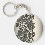 Mode beige de Paris de dentelle noire vintage Porte-clef