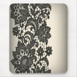 Mode beige de Paris de dentelle noire vintage Tapis De Souris