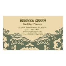 Mode chic de pays vintage beige vert carte de visite