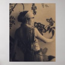 Mode d'aileron - robe et coiffure des années 1920 poster