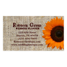 Mode orange de toile de jute de tournesol de pays  modèle de carte de visite