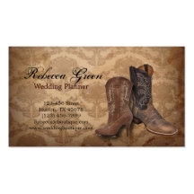 mode vintage de pays de bottes de cowboy de damass carte de visite