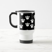 Modèle animal noir et blanc d'empreinte de patte tasse à café
