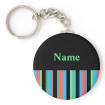 Modèle assez rayé de Keychain - texte vert