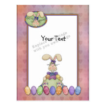 Modèle - conception de Pâques avec le lapin et les Carte Postale
