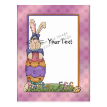 Modèle - conception de Pâques avec le lapin et les Carte Postale