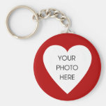 Modèle de Keychain de frontière de coeur - rouge Porte-clef
