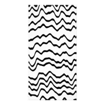 Modèle de vagues blanc et noir cartes avec photo