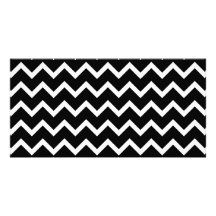 Modèle de zigzag noir et blanc cartes de vœux avec photo