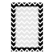 Modèle de zigzag noir et blanc papier à lettre personnalisable