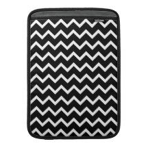 Modèle de zigzag noir et blanc poche macbook