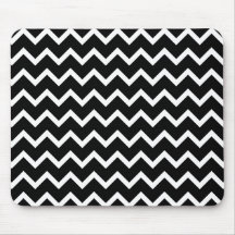 Modèle de zigzag noir et blanc tapis de souris