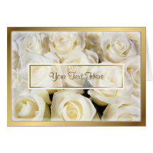 Modèle d'élégance de rose blanc cartes de vœux