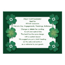 Modèle d'invitations - shamrocks personnalisables