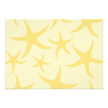 Modèle jaune d'étoiles de mer cartons d'invitation personnalisés