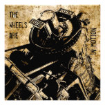Modèle locomotif grunge d'invitation de partie